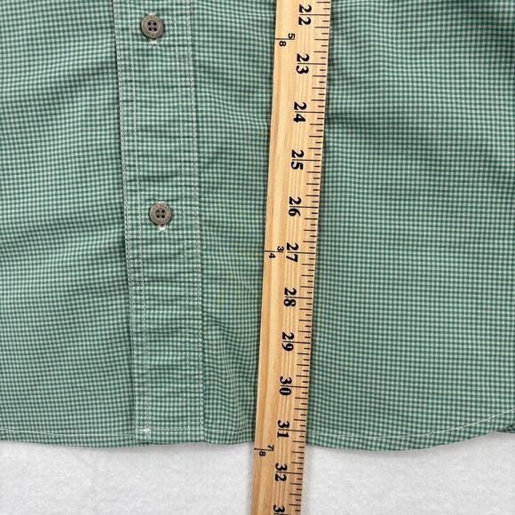 L L Bean Shirt Mens Size XL Green Plaid Button Down Slightly Fitted Long Sleeve - Picture 9 of 10
